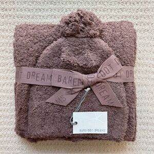 Barefoot Dreams Chestnut CozyChic Pom Pom Beanie & Scarf Set